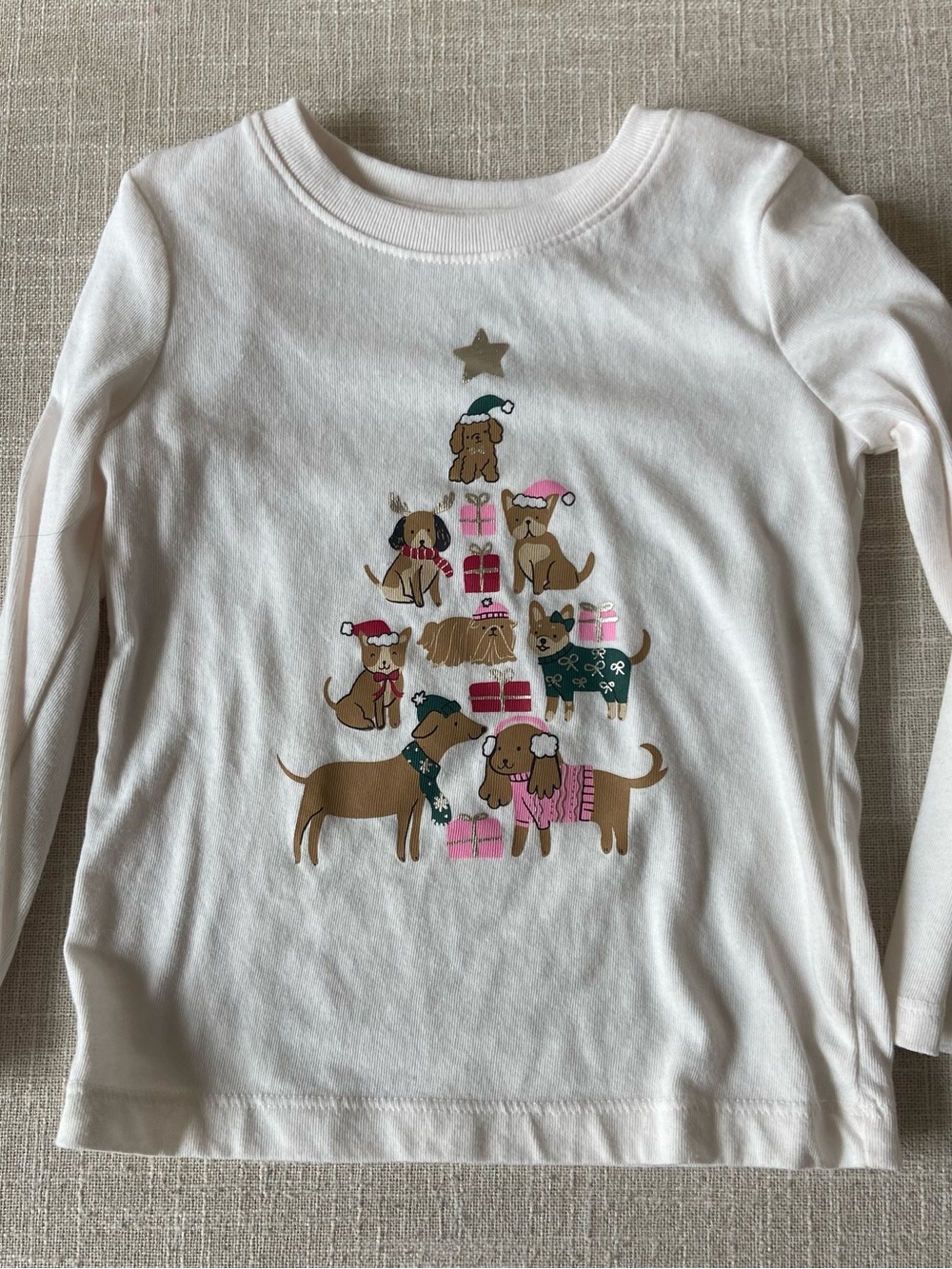 Puppy Christmas Tree Long-Sleeve Shirt